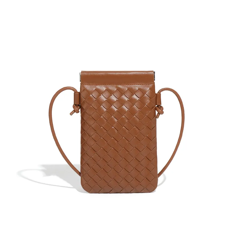 Mini Mini Mobel Saco de celular da moda bolsa tecida à mão Trendência simples versátil retrô pequeno ombro crossbody saco feminino