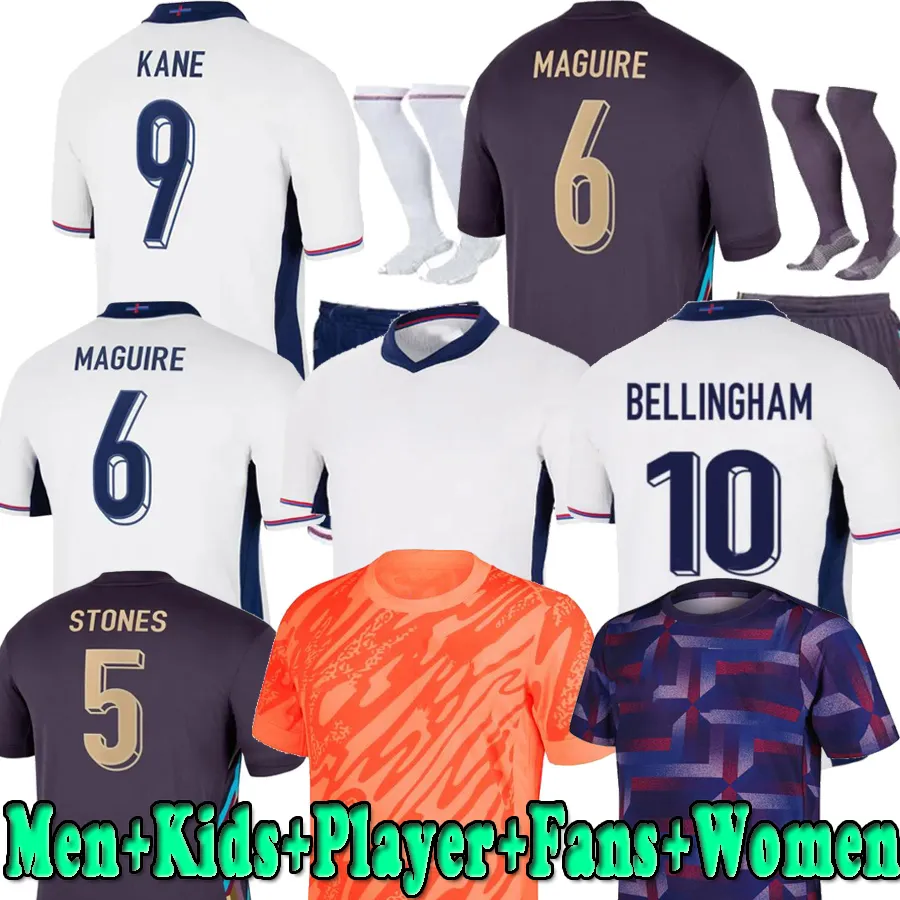 24 25 Fußballtrikots 2024 Spieler Fans Kane Saka Rashford Palmer Foden Fußballhemden Männer Kinder Frauen Bellingham Torhüter Englands Pickford Kits 2025 Grealish 3xl