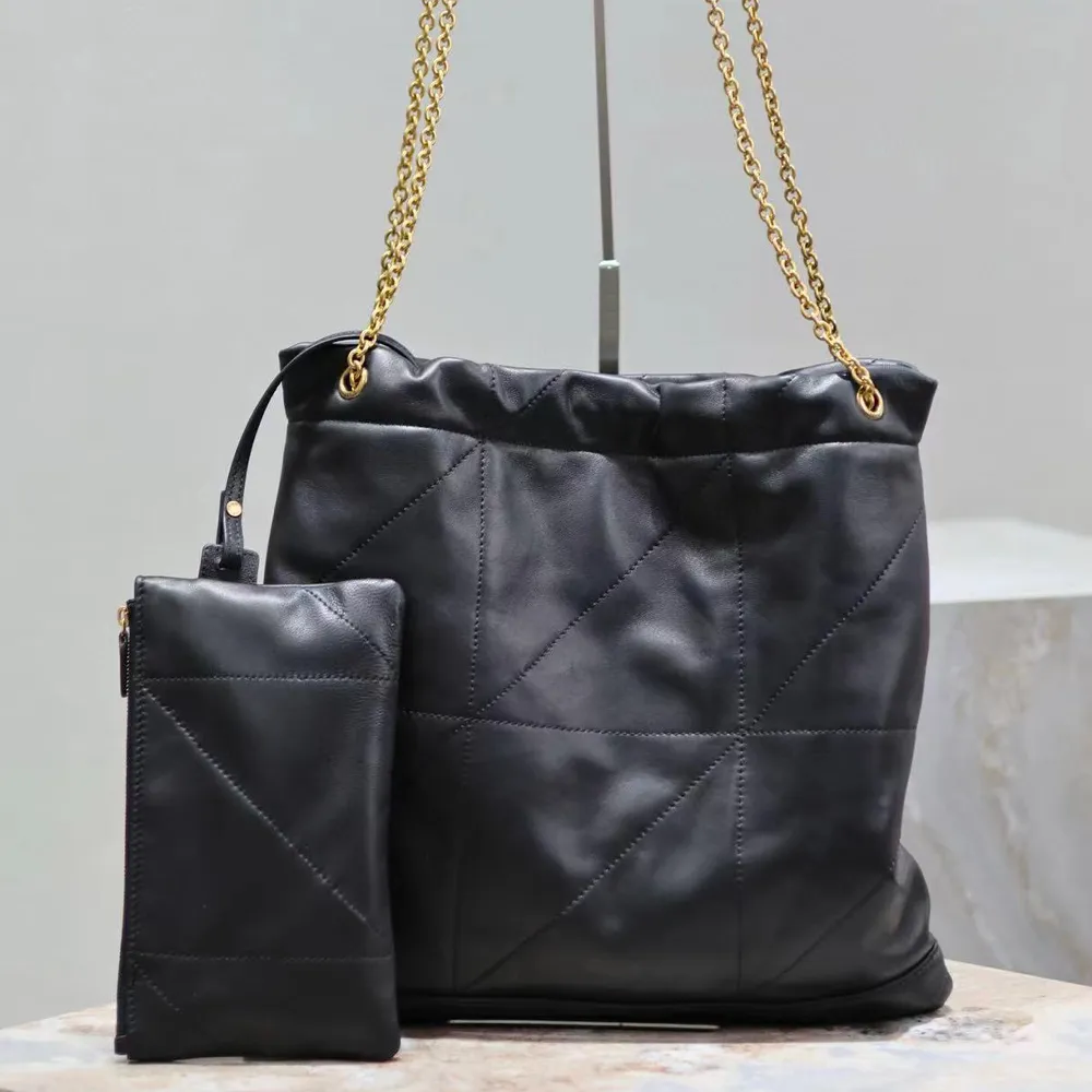 12A Upgrade Spiegelqualität Großer Einkaufstaschen 38 cm Lämmerungsbeutel Luxurys Handtaschen Stammer Verbundbeutel Schwarze Schulterkette Geldbörse mit kleiner Reißverschlussbeutel