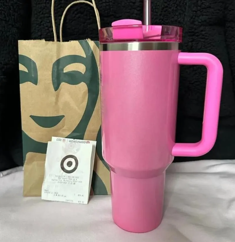 ABD Kış Pembe Kırmızı Tatil'den Gemi H2.0 40oz Kupalar Cosmo Pembe Geçit Töreni Tumblers Araç Kupaları Hedef Siyah Chroma Coffee Neon Beyaz Bahar Mavi Sparkle Çikolata Altın GG0426