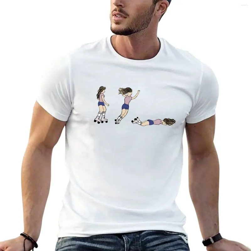 Herren Tanktops Brünette Rollerskater Falling T-Shirt T-Shirts Kurzarm Tee T-Shirt Custom T-Shirts Entwerfen Sie Ihre eigenen Früchte der Webstuhlmenschen