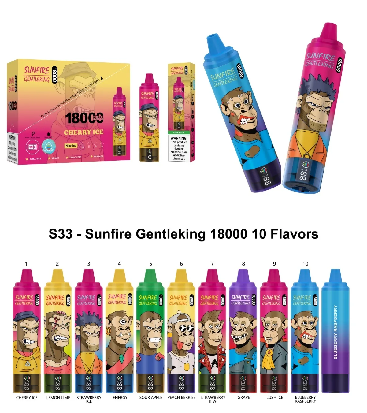 Original Sunfire Tornado 18000 Puffs Disposable Vape 25ml Pod With Battery E juice Display LED Screen 10 Flavors R M 18K 9000 pro Puff E Cigarette 9000 vape France NL hot