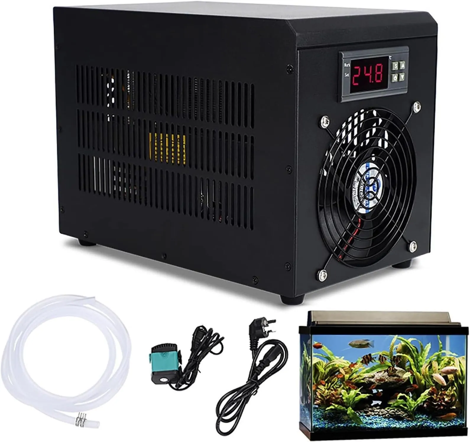 Fish Aquarium Pumps 180W Aquarium Cooler: 60L Fish Tank Water Chiller ...