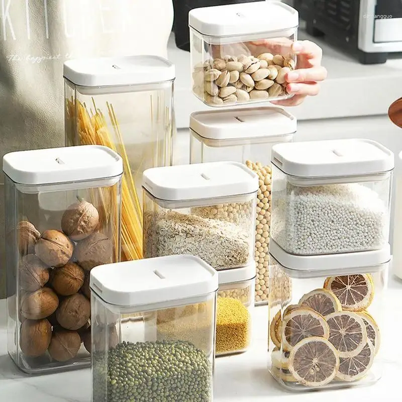 Opslagflessen bloemcontainer stapelbare keukenpotten met luchtdichte deksels multipurpose dispensers voor granen rijst granen maïs