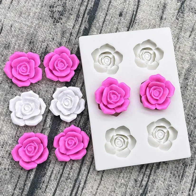 Kalıp Camellia Mini Gül Daisy Çiçek Silikon Şeker Şarkısı Kalıp Reçine Araçları Çikolatalı Cupcake Pişirme Kalıp Fondan Kek Dekorasyon Araçları