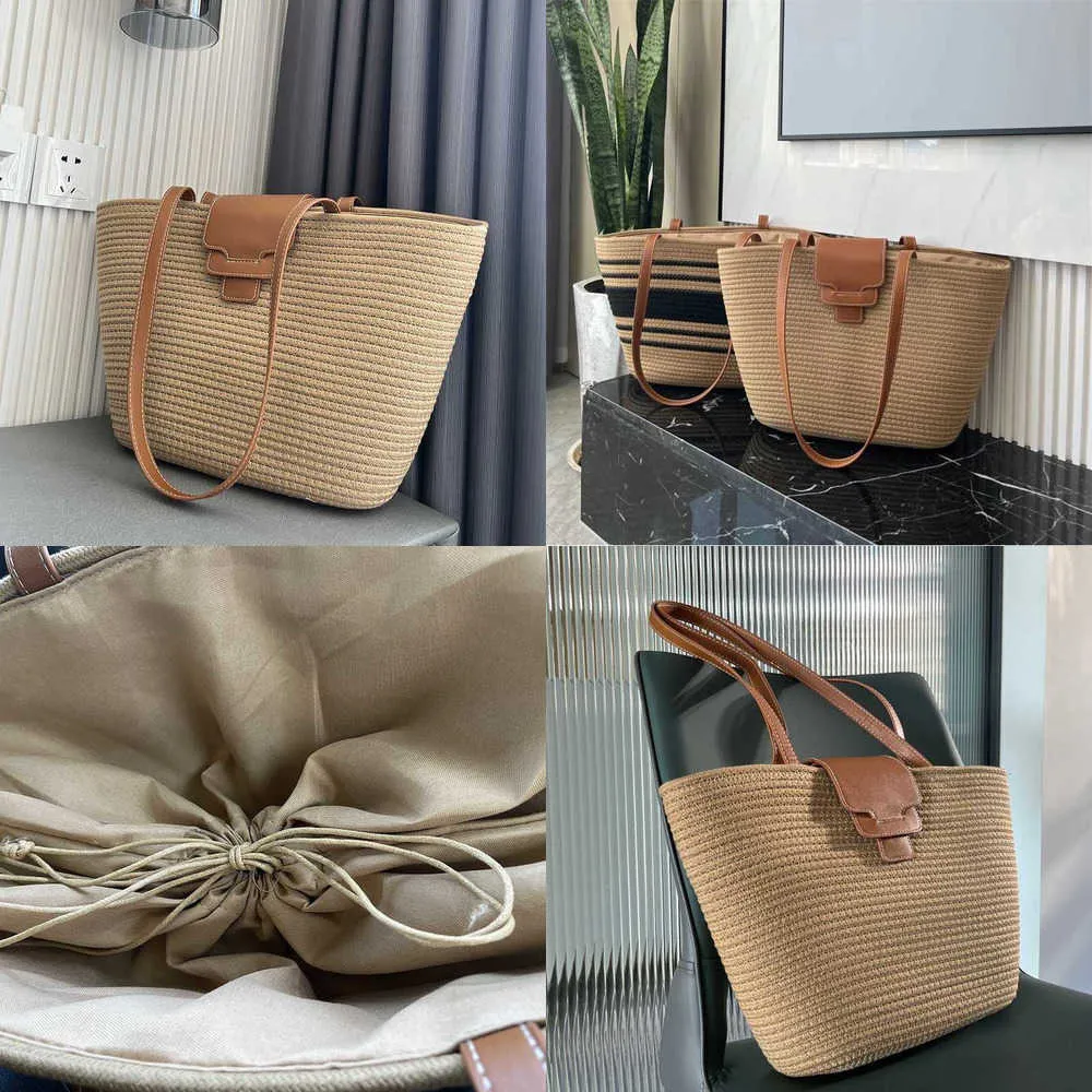 Bolsas de la playa de damas Bolso de la noche tejido con una gran capacidad de vacaciones en el estilo de mano para mujeres Spring Summer Grass Grass de hierba