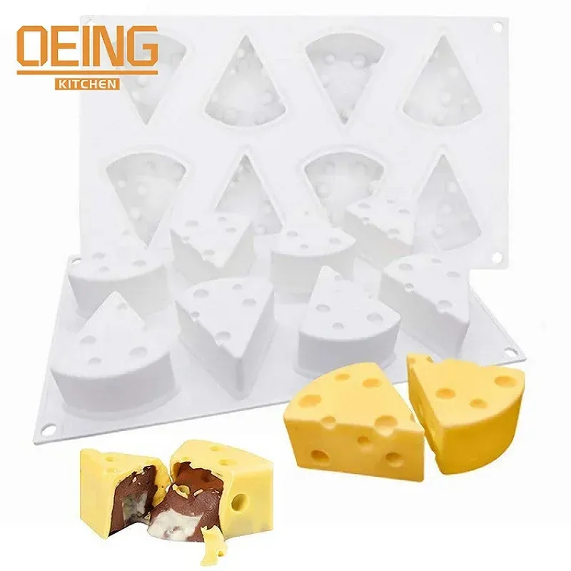Moulds 8 Cavity Cheese Silicone Cake Mold for Mousse Jelly Pudding Chocolate Ice Cream Bread Dessert Baking Bakeware Decorating Tools