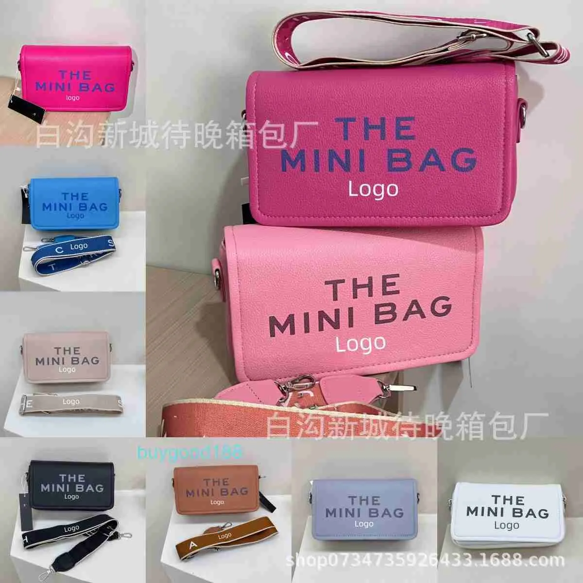 Luksusowy projektant Miozj Bucket Bag Mini moda Trend Trendy litery Wszechstronne kolorowe kolory pojedyncze ramię Crossbody Women Mały kwadrat