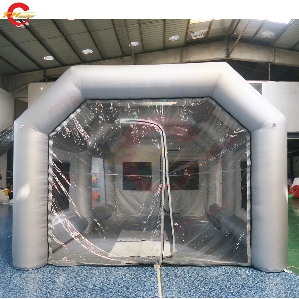 Envío de REE Puerta Putt Portable Inflable Spray para pintura del automóvil, carpa de pulverización inflable gigante con sistema de filtro