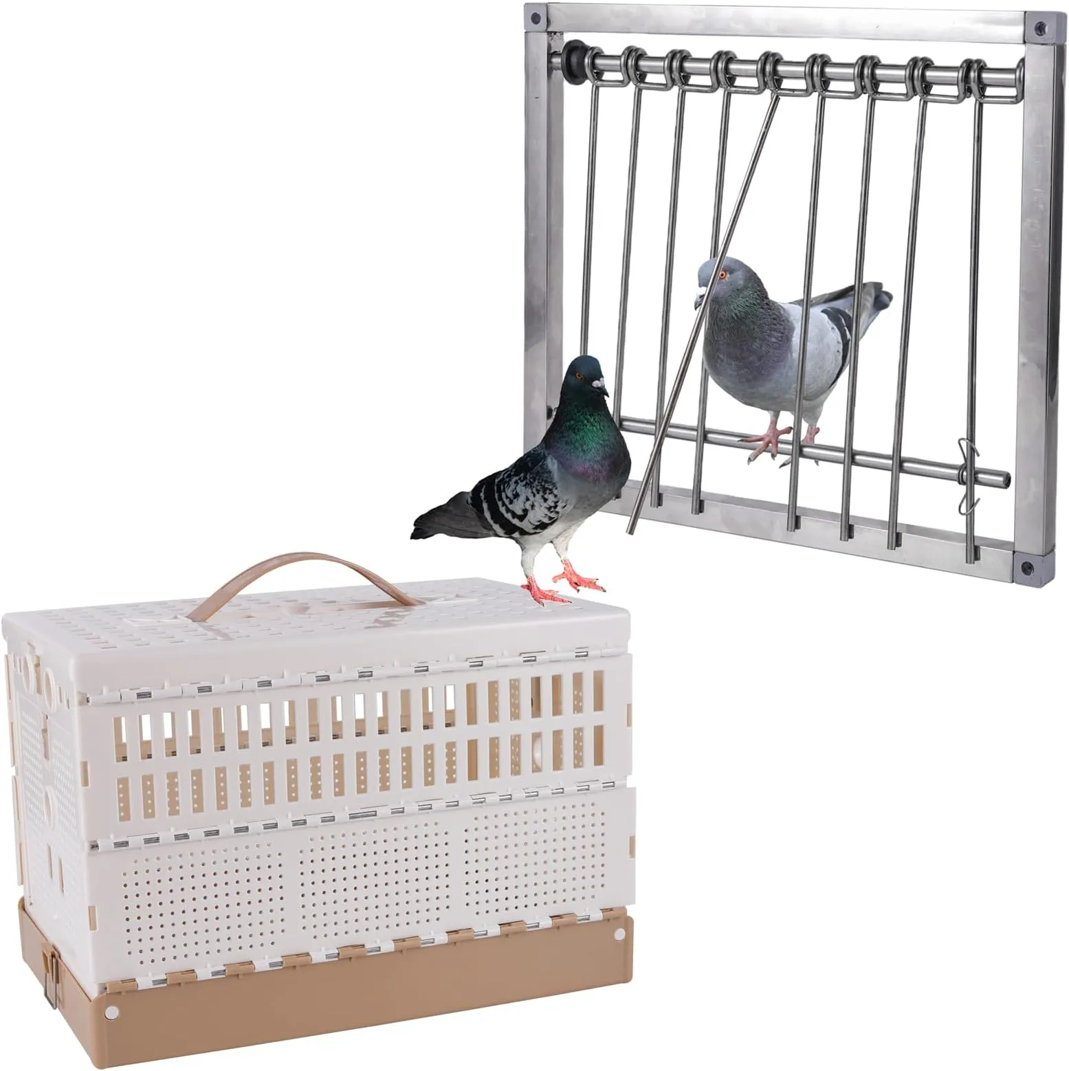 29 × 26 cm Plastic Folding Pigeon Trap Door Cage for Indoor Birds
