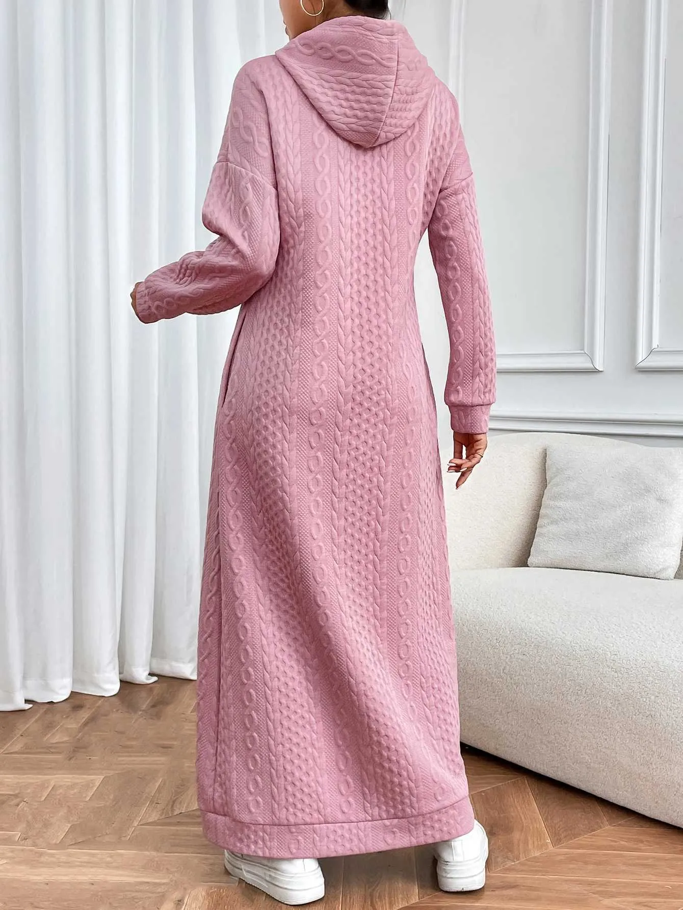 chinese dress ladies Sweater Dress, sustainable, coral orange colour, loose dress  Loose n Lazy