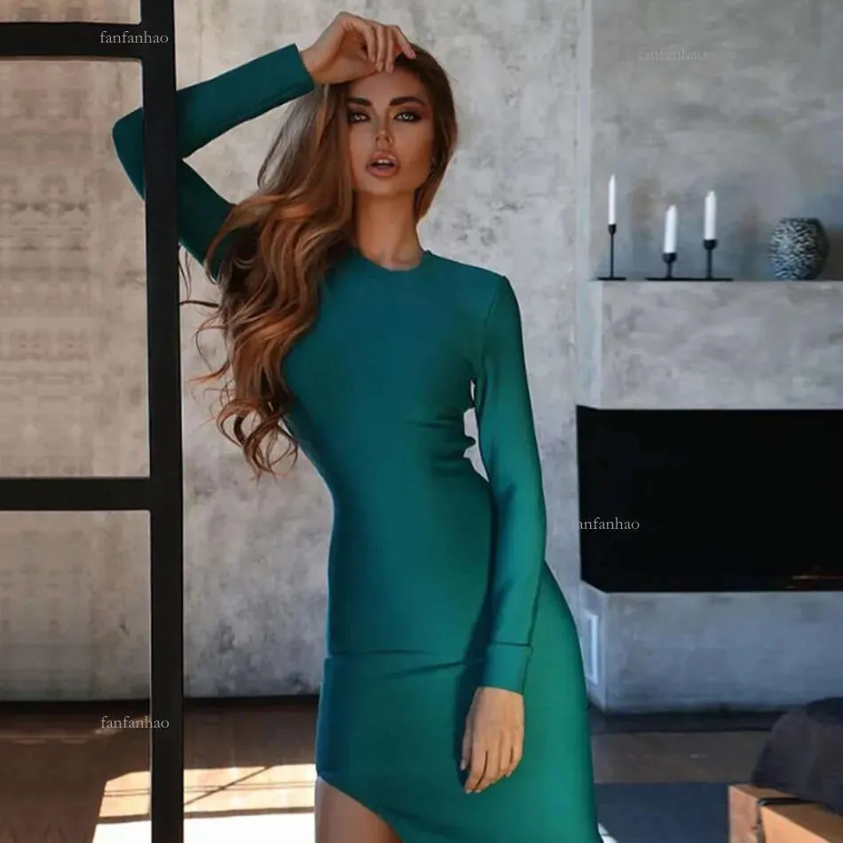 slim fit dress slacks Long Sleeve Bandage Dress main image 1