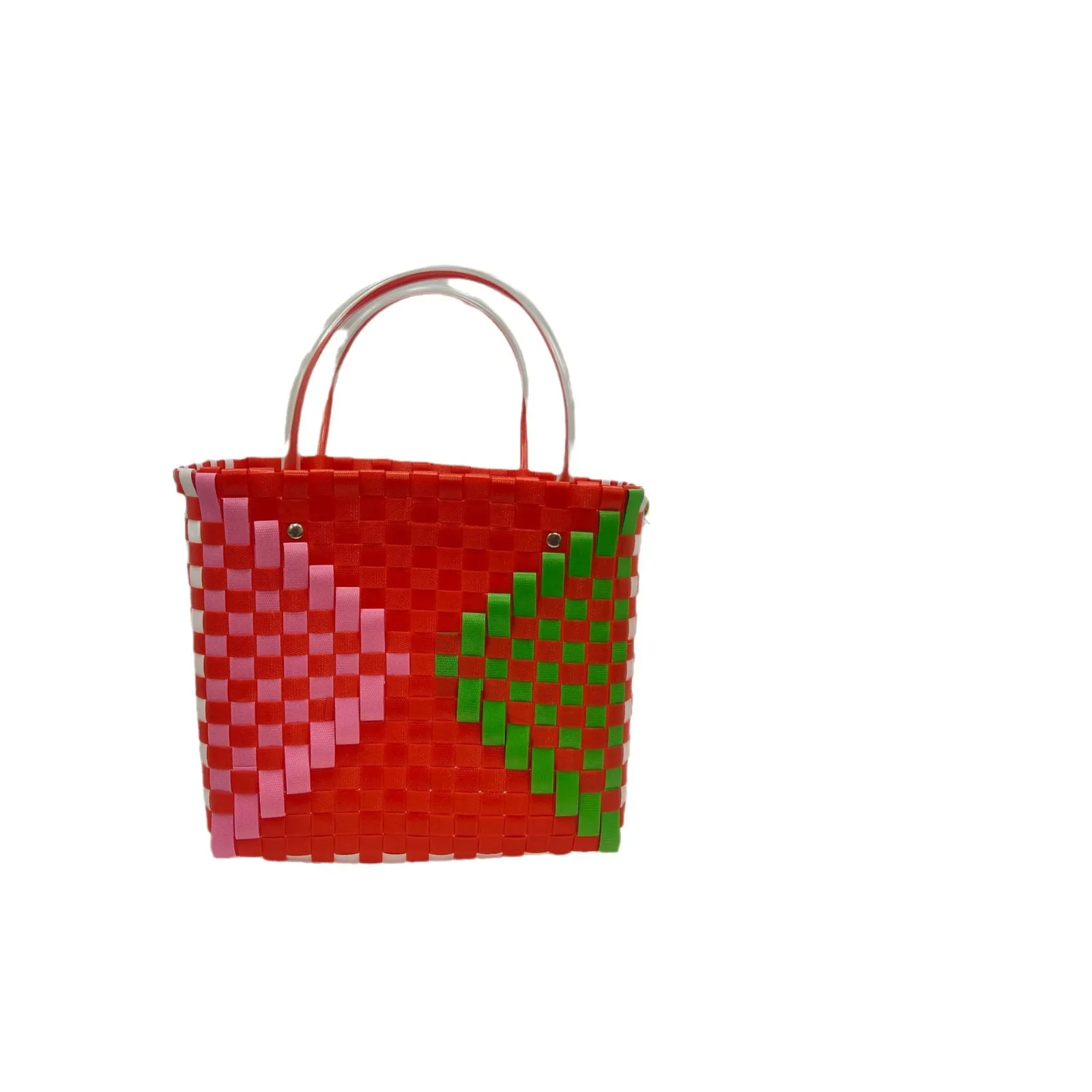 Nouveau panier de légumes en plastique tissé à la main Sac à lunch panier de légumes panier de souvenirs de panier de panier tissé