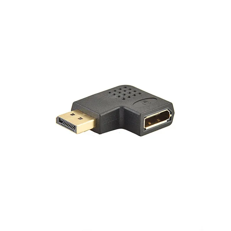 Боковой локоть Displayport Большой DP мужского и женского расширения проволока, золотоизолярный разъем с высоким разрешением на 90 градусов.