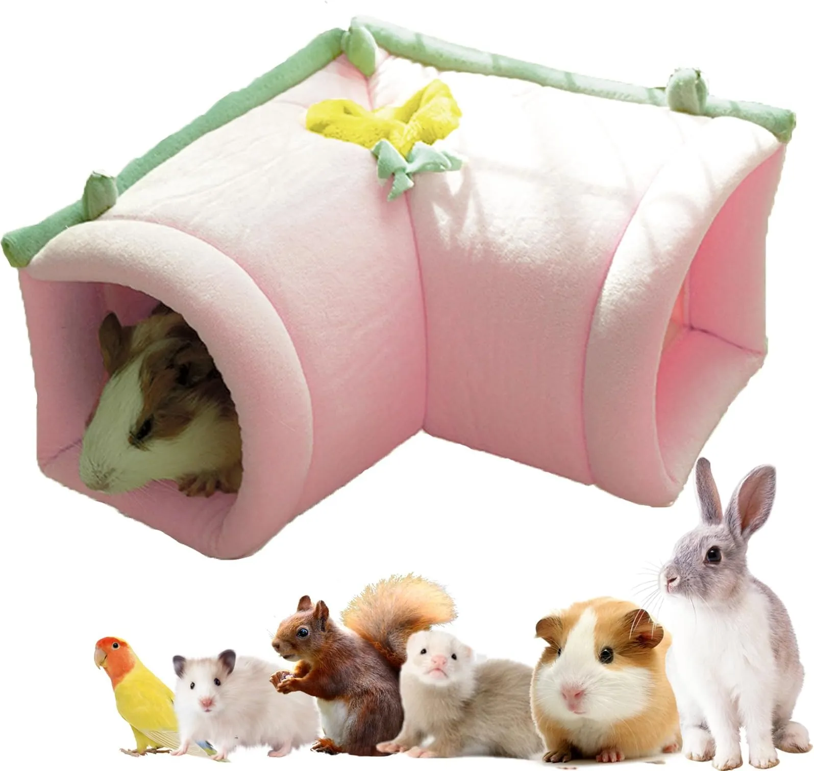 Image showcasing Cozy Animal Tunnel & Hideout - Soft Rabbit & Guinea Pig Cage ...