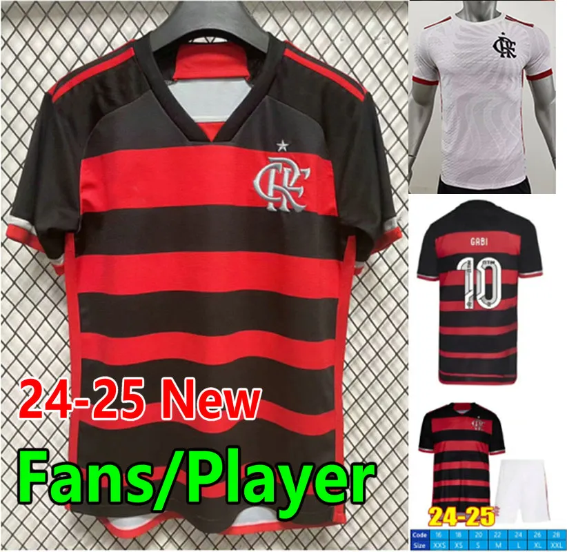 24 25 Flamengo Soccer Jerseys 2024 2025 Home Away David Luiz Diego E.Ribeiro Gabi Training Football Shirt Thiago Maia Pedro de Arrascaeta de La Cruz Men Kids Uniforms