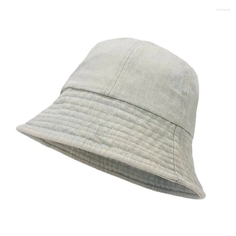 ベレー帽Four Seasons Cotton Solid Bucket Hat Fisherman Outdoor Travel Sun Cap for Women 07