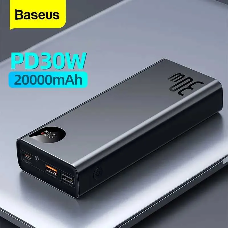 Banques électriques de téléphone portable Baseus Power Bank 20000mAh Chargeur de batterie externe de charge rapide portable 10000mAh Powerbank adapté à l'iPhone 14 13 Xiaomi Poverbank J24