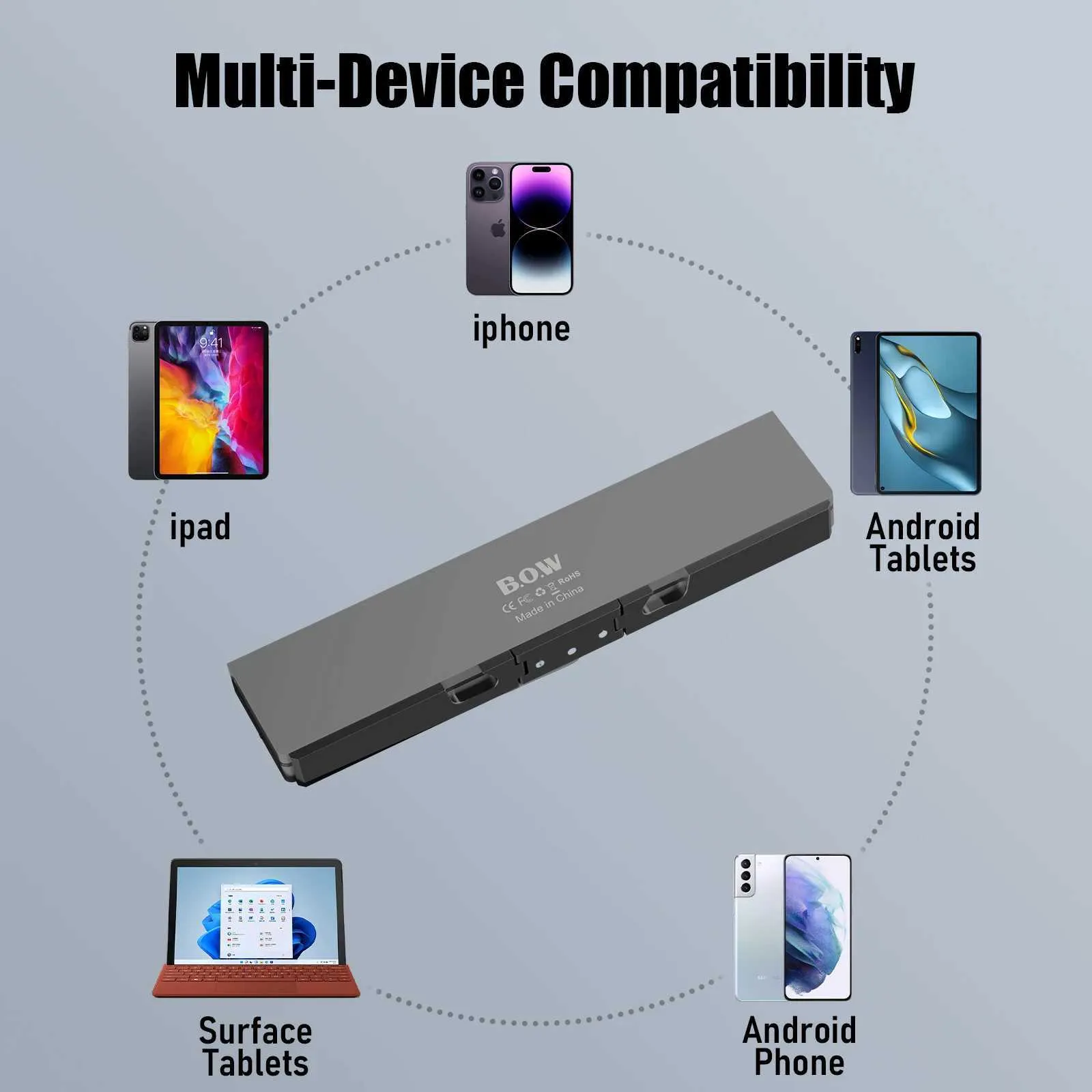 Keyboards Wireless Folding Keyboard Lightweight Aluminum Rechargeable for iPads Phones Tablet Magnetic Stand Portable Mini Keypad z241127