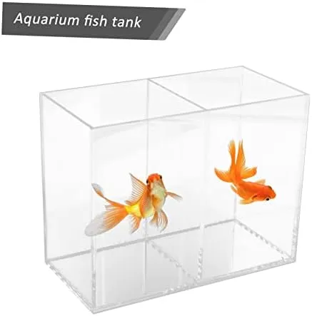 Tanque de peces pequeño, kit de iniciación de tanque de peces Betta de vidrio de 2.3 galones con