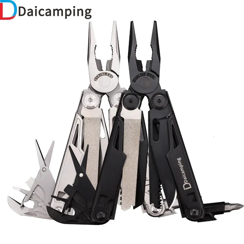 DAICAMPING DL12 CLIP multifunktionella klämmor 7Cr17Mov Folding Knife Tools Multitools Cable Camping Gear Multi Tång Multitools 240415