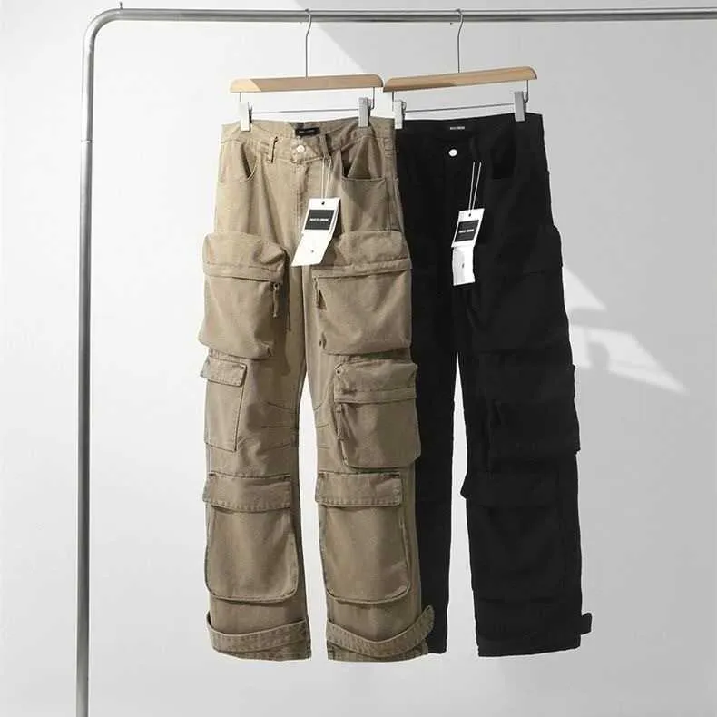 God Pants Designer Flat for Z Home 24ss Cargo kieszonka kieszonkowa ciężka funkcja dżinsy letnie mężczyźni kobiety swobodny trend szerokich nóg