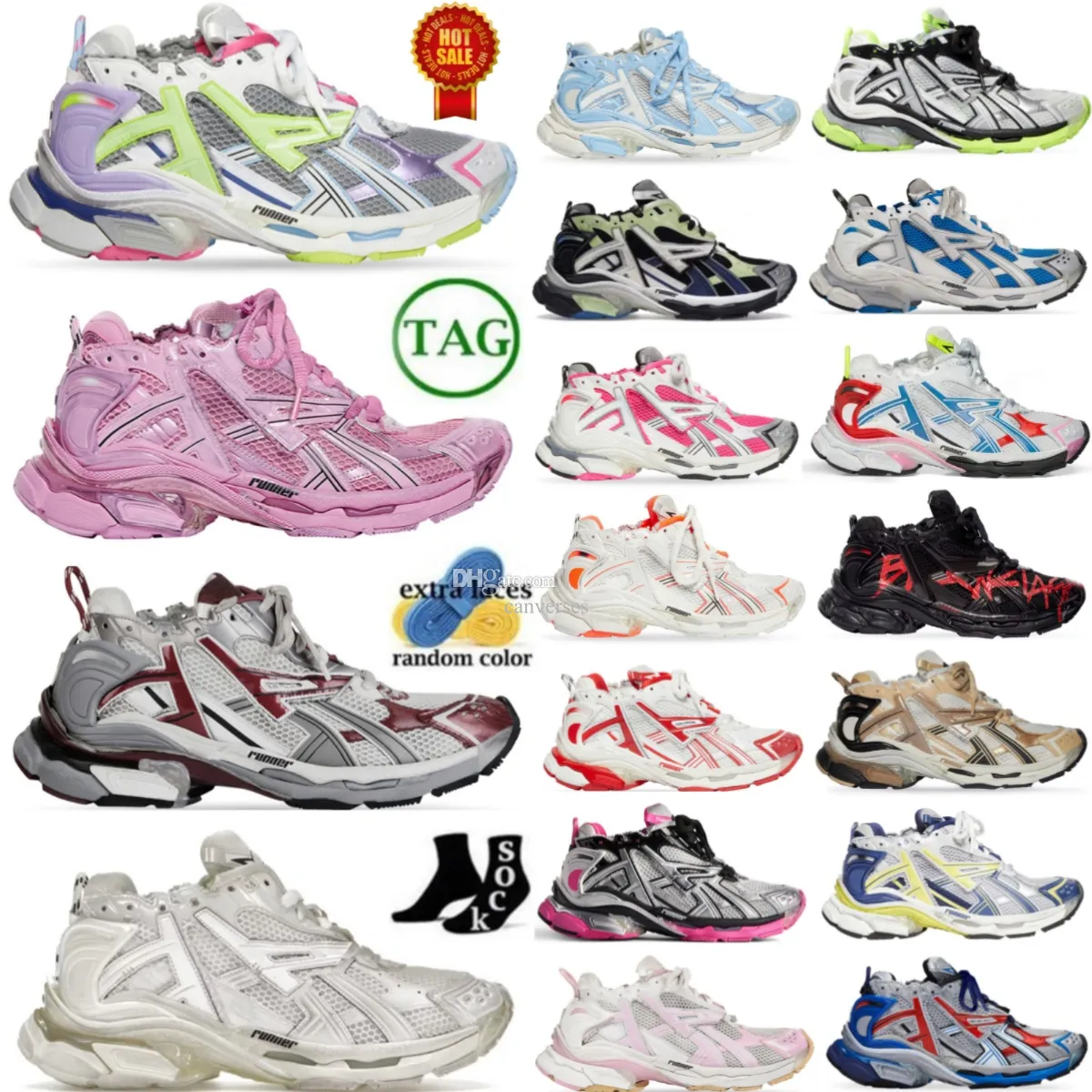 Track 7.0 Runners Casual Sneaker Designer Brand Shoes mens women BURGUNDY Deconstruction Platform Fashion size 35-46