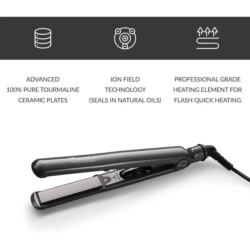 G3 Salon Pro 1 Professional Tourmaline Ceramic Flat Fer Hair Saiderener - Ionic Fer pour le lisser, le curling et les cheveux agités avec une double tension et une auto