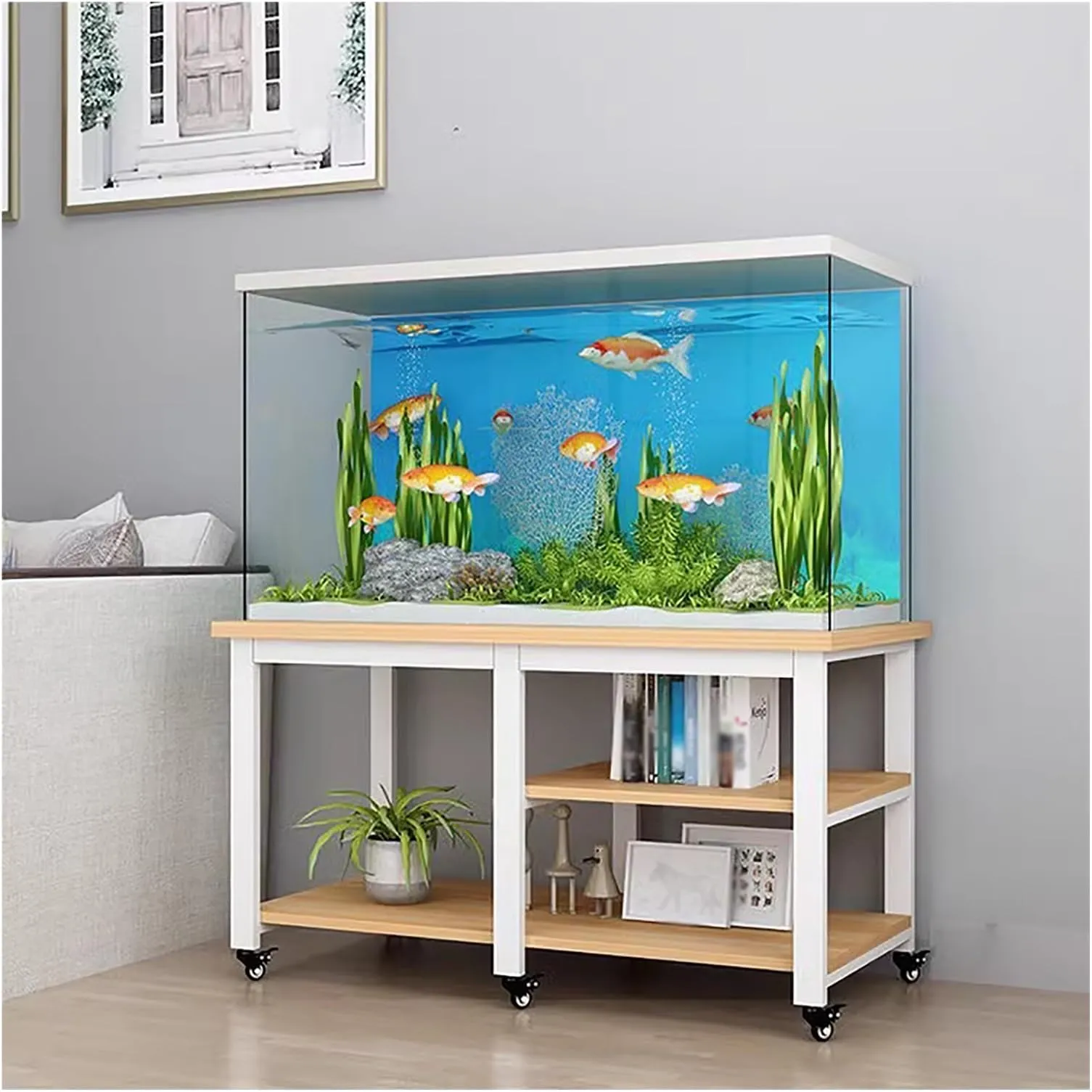 Heavy Duty 30 Gallon Aquarium Stand - 550LB Capacity Metal Fish Tank ...