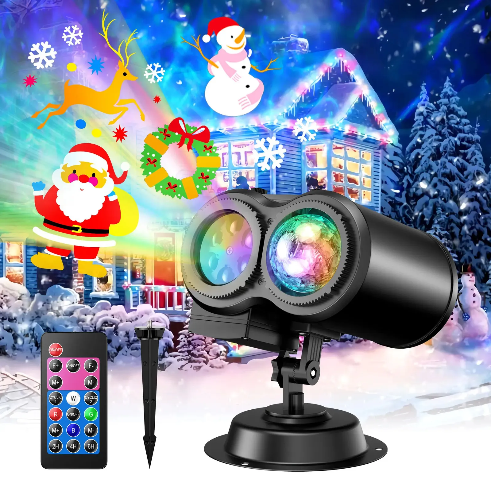 Waterproof Holiday Light Projector: 12 Slides, Remote Control, 3D Ocean ...