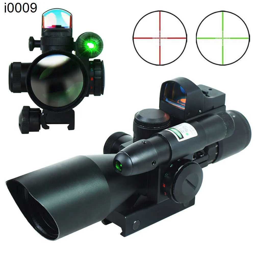 Original Tactical 2.5-10x40 Rifle Scope with Green Laser 107 Holographic Dot Sight