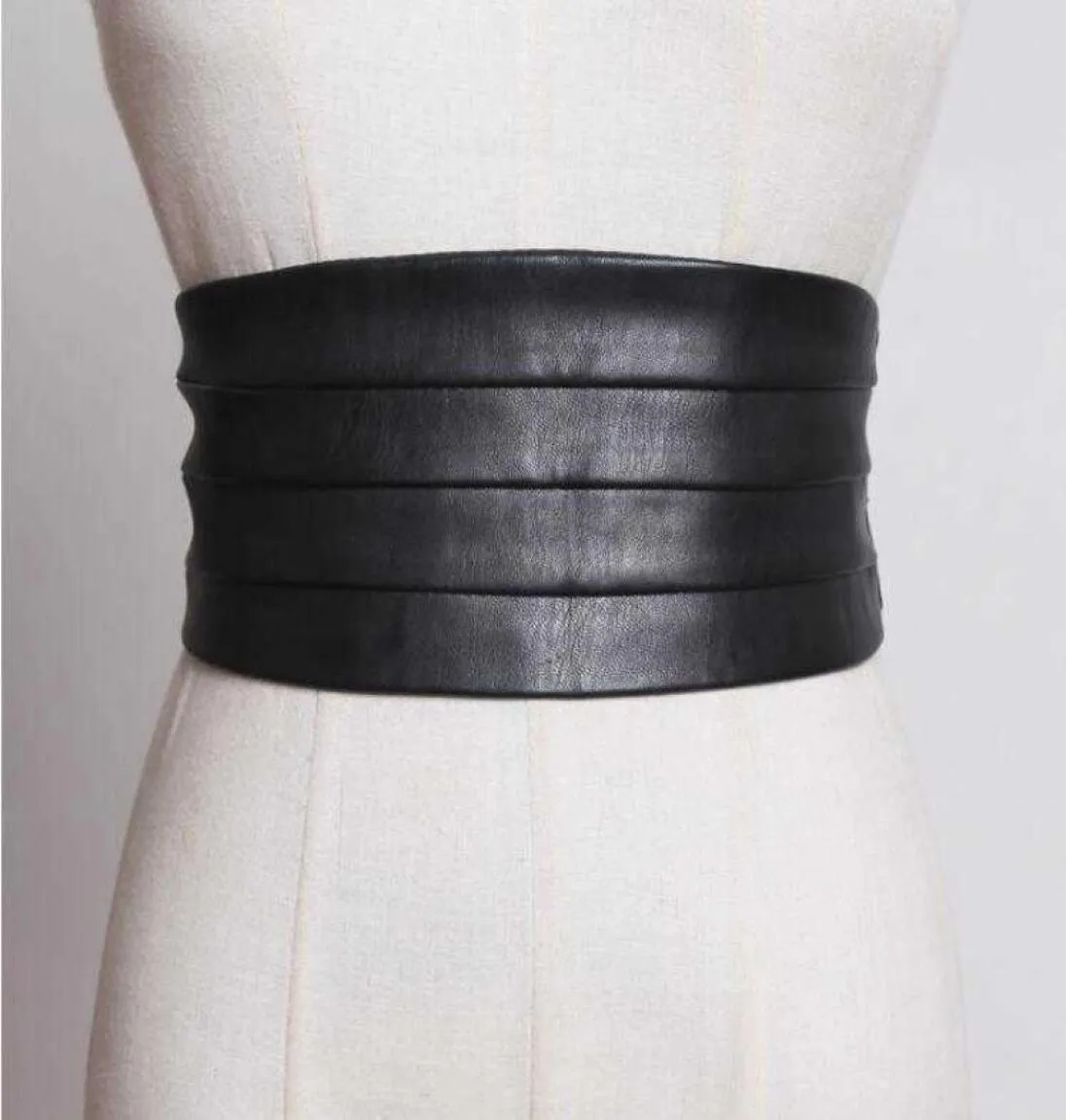 Women039s runway fashion pu leather elastic Cummerbunds female Dress coat Corsets Waistband Belts decoration wide belt R1775 CX5465962