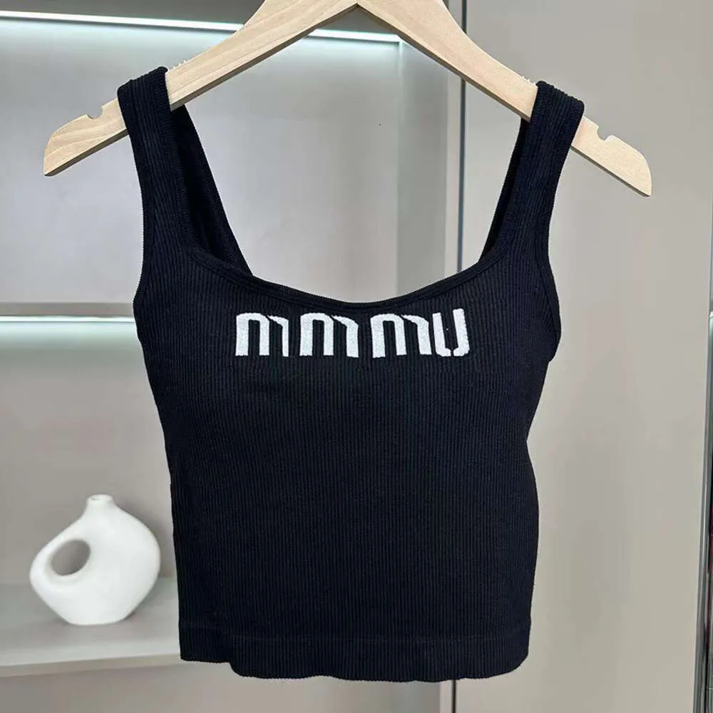 Mui mui kadın tshirts yelek yaz gömlekleri bluz kamis tasarımcı tişörtlü kolsuz tank örgüler gömlekler kadın ince yelekler kısa tees gömlekleri s-l 213