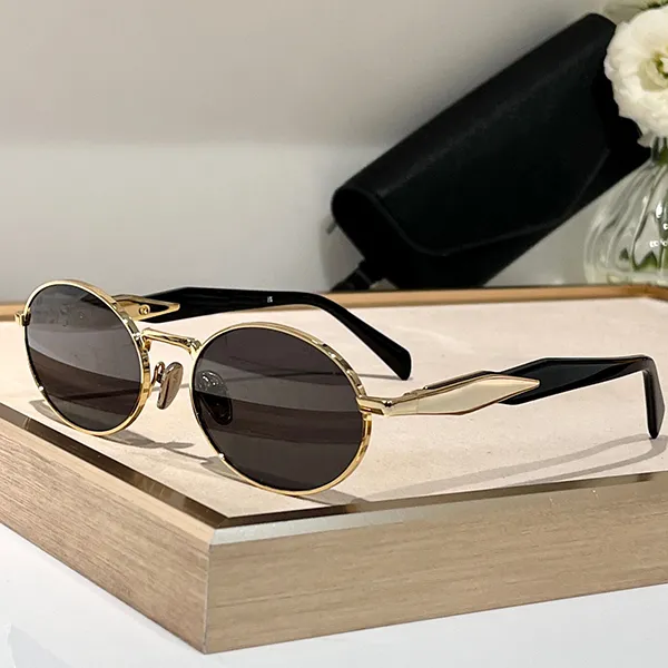 Women's Oval Frame Sunglasses SPR65Z Men's Metal Glasses Designer Sunglasses Retro Small round frame Sexy little woman with box