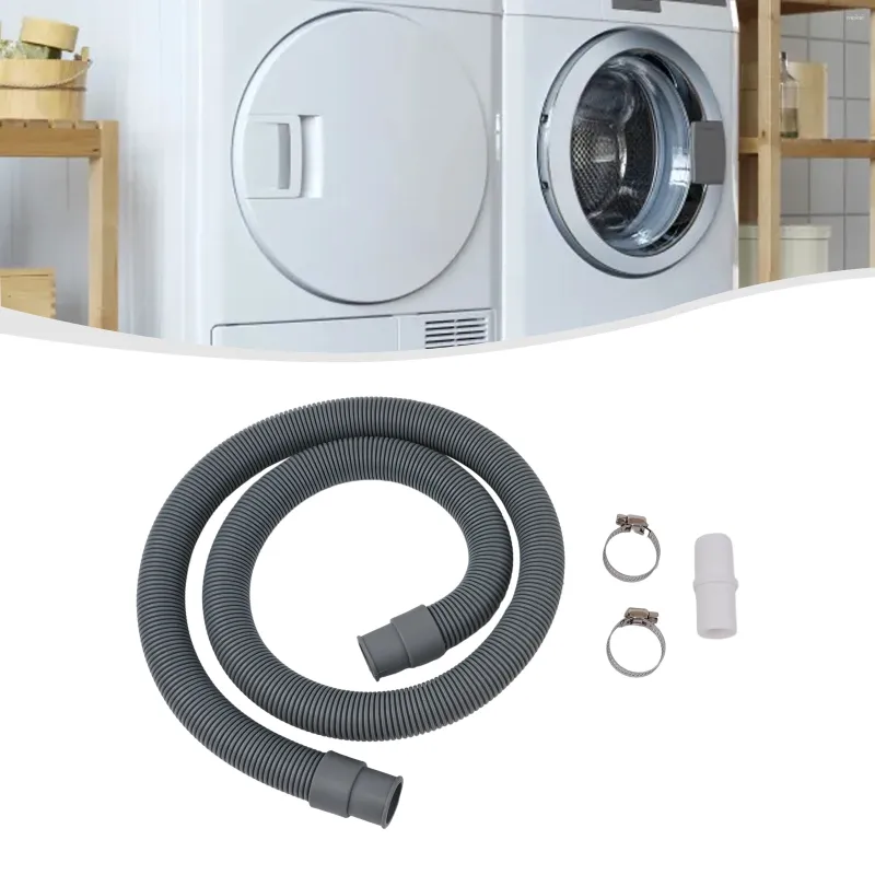 Banyo lavabo muslukları evrensel çamaşır makinesi bulaşık makinesi tahliye atık hortumu uzatma borusu kiti 1m pp braket seti sıhhi tesisat hortumları