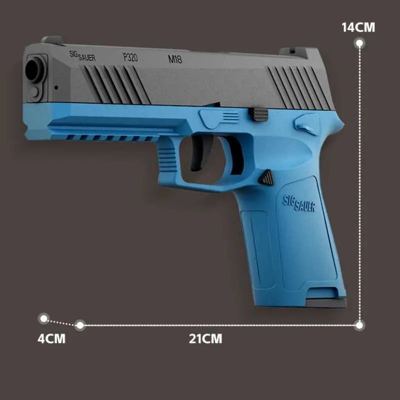 Giocattoli pistole p320 shell lanciatore di eiezione continua a fuoco pistola morbido dardo proiettile giocattolo pistola cs esterno bambini adulti t240428