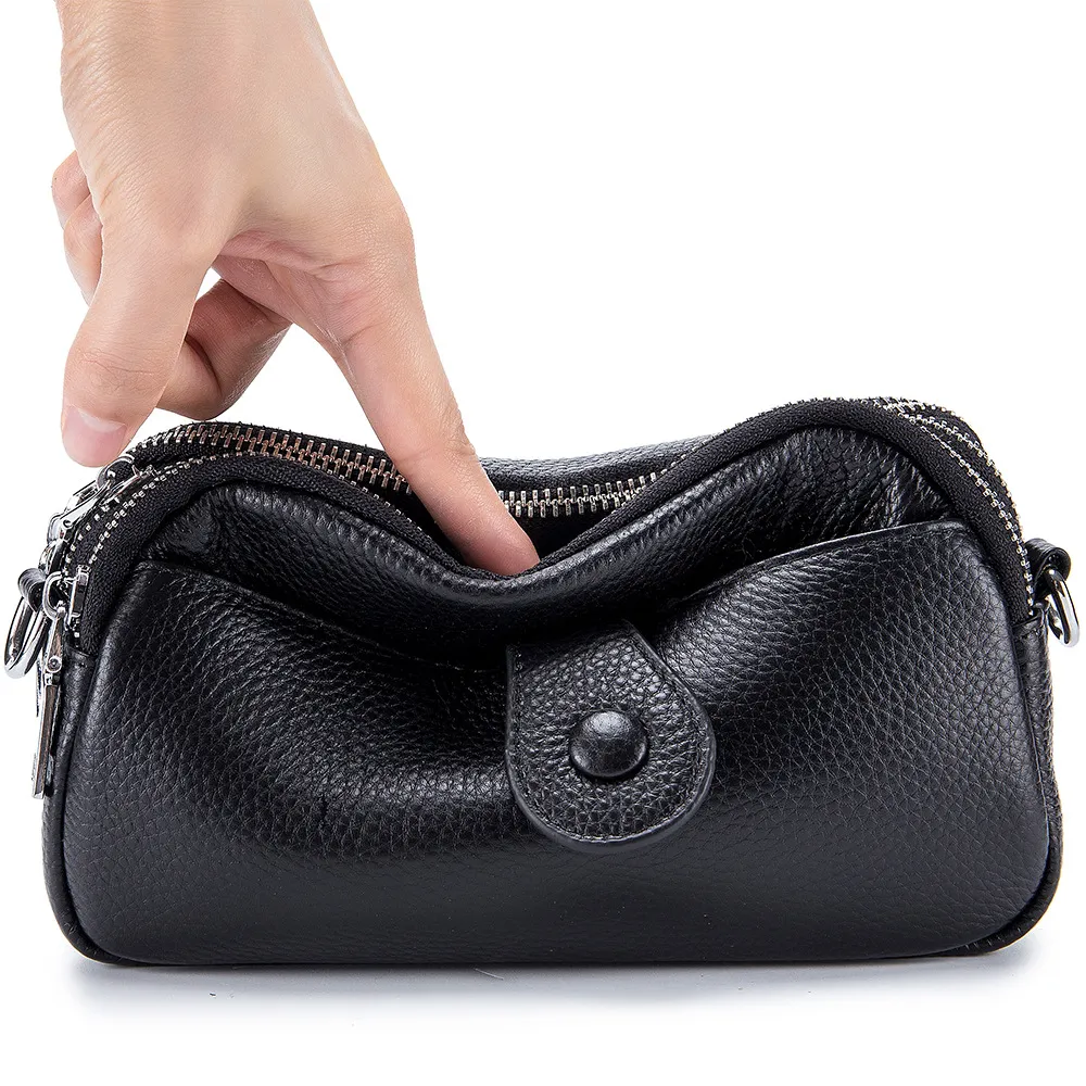 Genuine Leather Fashion Mom Bag Mobile Phone Bag New Mini Crossbody Bag Women's High-end Single Shoulder Women's Bag Large Capacity