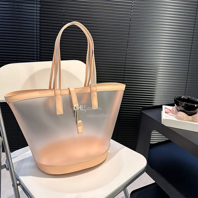 Designer Transparent Waterproof Beach Tote For Women High Quality Waterproof And Spacious For Summer Beach Travel Shopping Shinny Black With Large Capacity From Musesbox 55.14 DHgate.Com