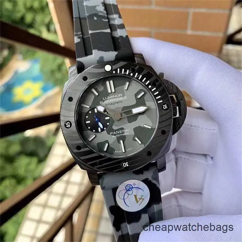 Luxe horloges voor heren Mechanisch horloge Panerei Zwitserse automatische beweging Sapphire Mirror 47mm geïmporteerd rubberen horlogebandmerk Italië Sport Polshorge PYMV