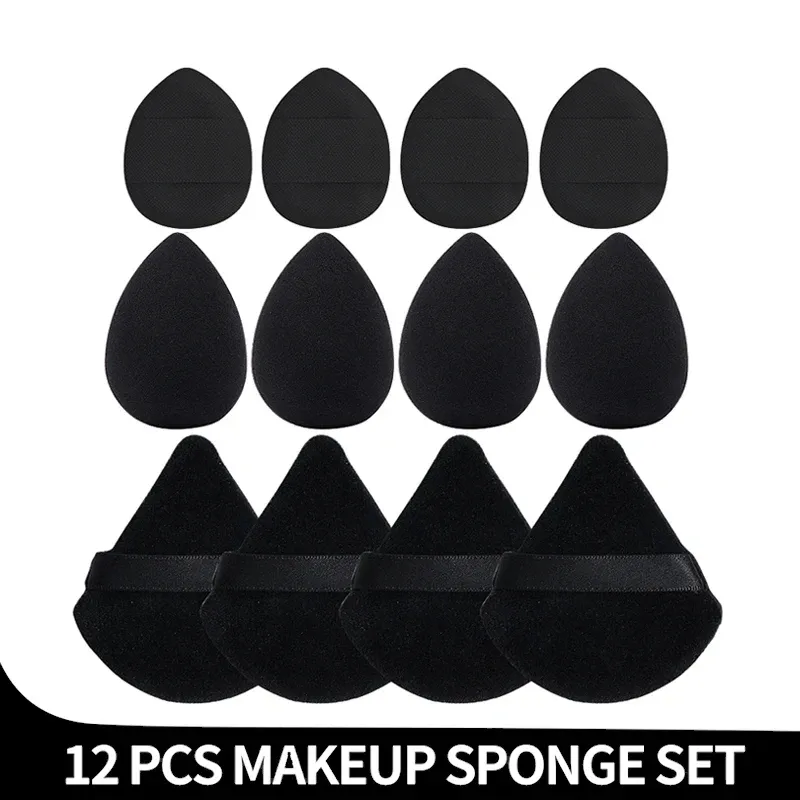 Puff 12Pcs Makeup Set Mini Finger Puff Triangle Powder Soft Beauty Egg Foundation Cream Concealer Make Up sponge Blender Tools