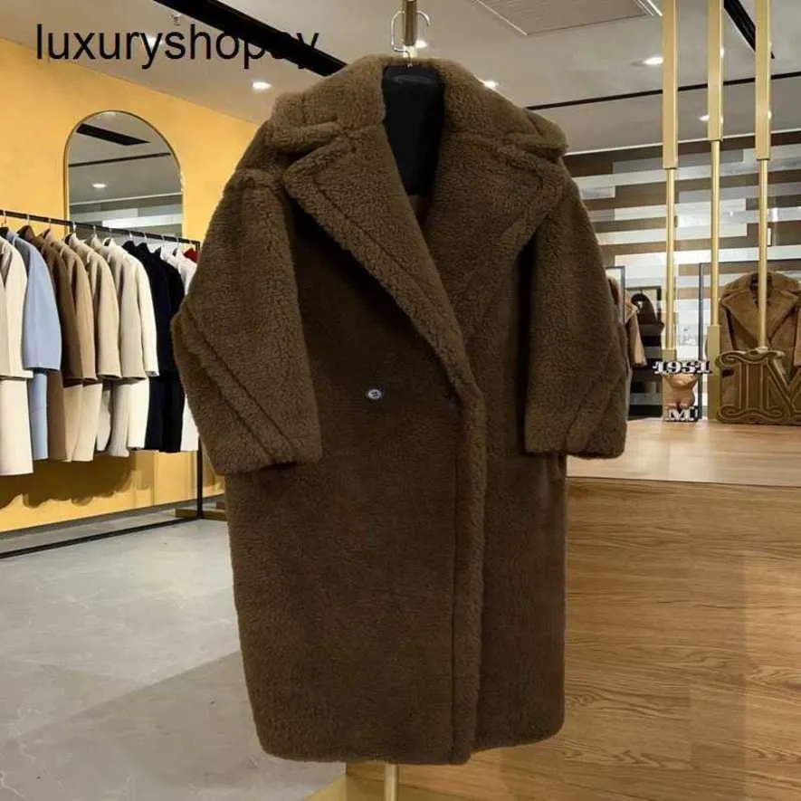 Maxmaras Coat Teddy Bear Womens Cashmere Płaszcze wełna wełna zima 2024 gołębia cząsteczka futra owca owca