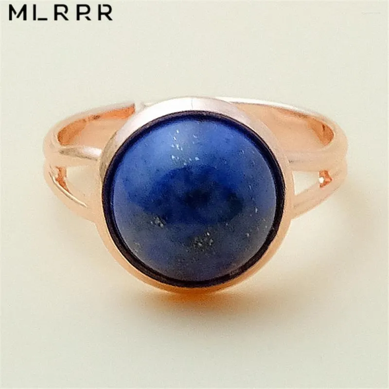 Cluster Rings Vintage Classic Natural Stones Jewelry Simply Lapis Lazuli Charms Copper