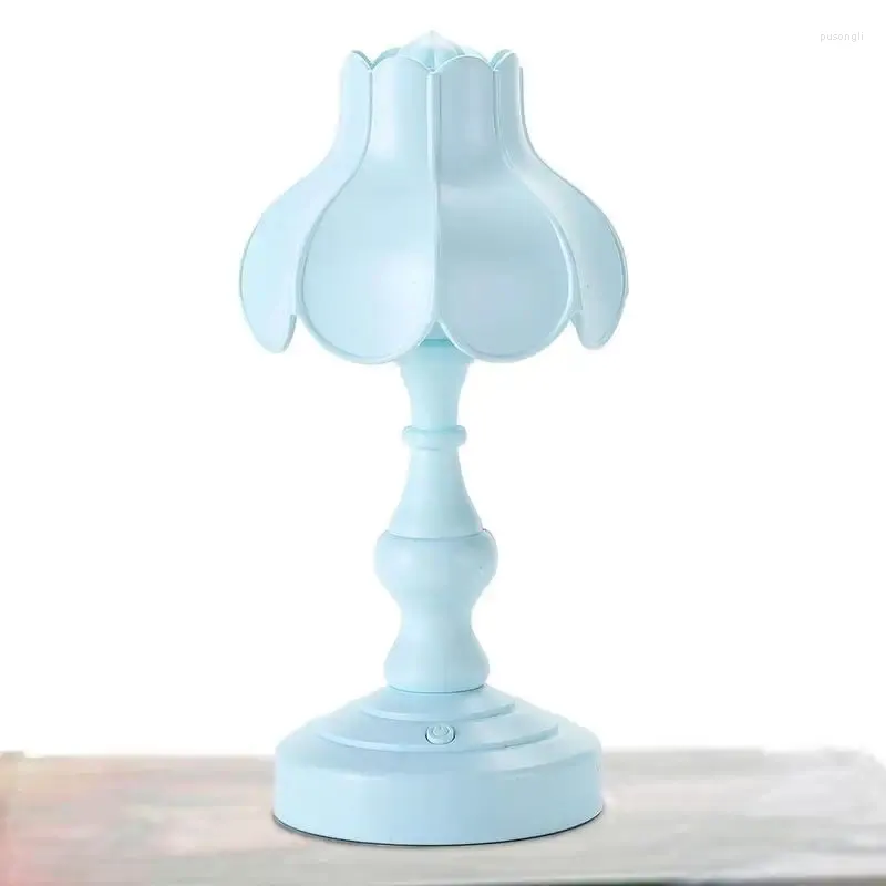 Lampes de table lampe à fleurs mignon mini bureau lotus LED Nightlight Room Decor USB RECHARAGEMable Lights Dorative Night pour chambre à coucher