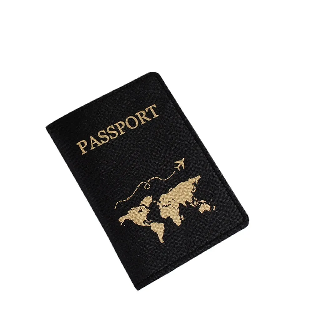 Shein grenzüberschreitendes neues Produkt PU Leder Hot Stamping Map Passport Book Protective Cover ID Aufbewahrungstasche Passporthalter Bereit auf Lagerbestand