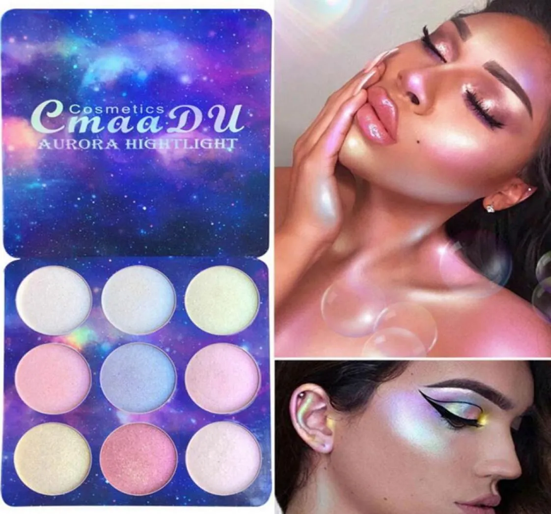 CmaaDu Chameleon 9 Colorsset Pro Luminous Glitter Eye Shadow Powder Palette Holographic Shimmer Radiant Makeup Palettes2939594