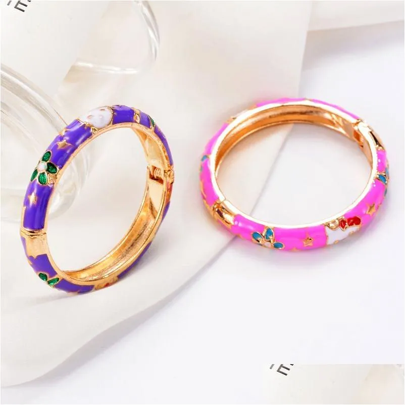 Bangle 24sts Old Peking Cloisonne Armband Retro Ornament Ethnic Style Children Simple Womens smycken Present mode Drop Delivery BR Dhavs