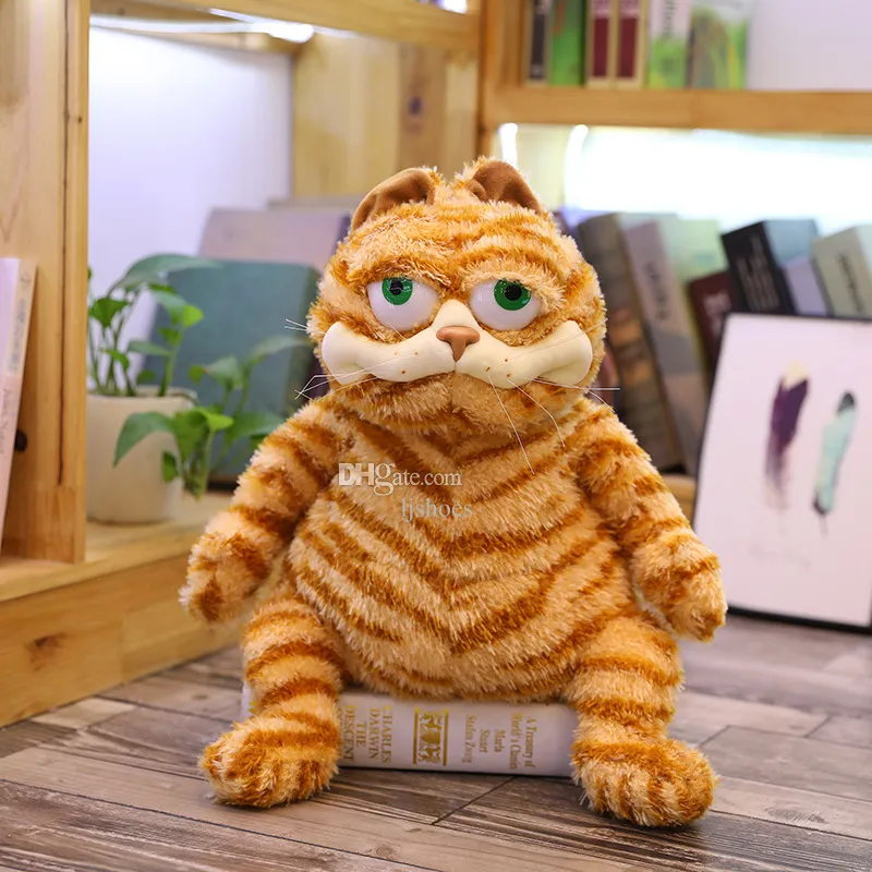 뚱뚱한 화난 고양이 소프트 플러시 장난감 박제 동물 게으른 어리석은 호랑이 피부 시뮬레이션 못생긴 고양이 플러시 장난감 장난감 Xmas 선물 아이를위한 크기 35cm-45cm
