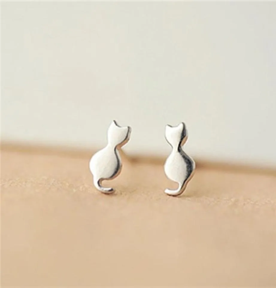 Fashion ctue Animal Cat Stud Earrings lovely Kitty Cat ear stud earring for women brinco de meninas4290884