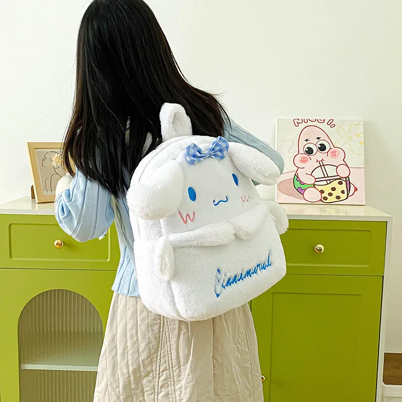Lovely Cartoon Plush Kuromi Backpack Cinnamoroll... From  display picture 2