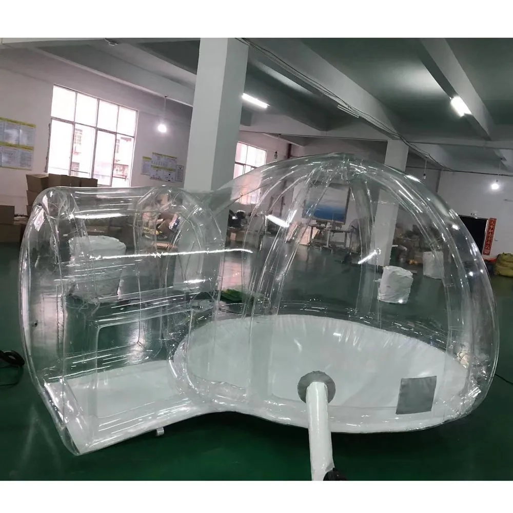 4m dia+1.5m tunnel wholesale Outdoor Inflatable bubble tent igloo dome Transparent Bubble House Hotel Lodge for camping